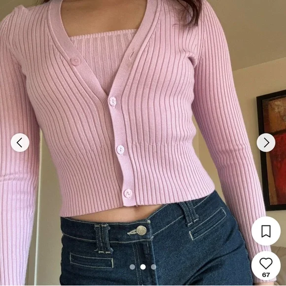 Abercrombie Ribbed Knit Cardigan Set - Picture 2 of 13